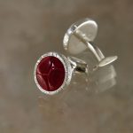 DCCL004SS_RoundCufflinkDiamondCut_RedGL1